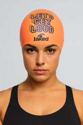 Cască de înot din silicon, copii 7+ ani / adulti, portocaliu - Jaked Loud